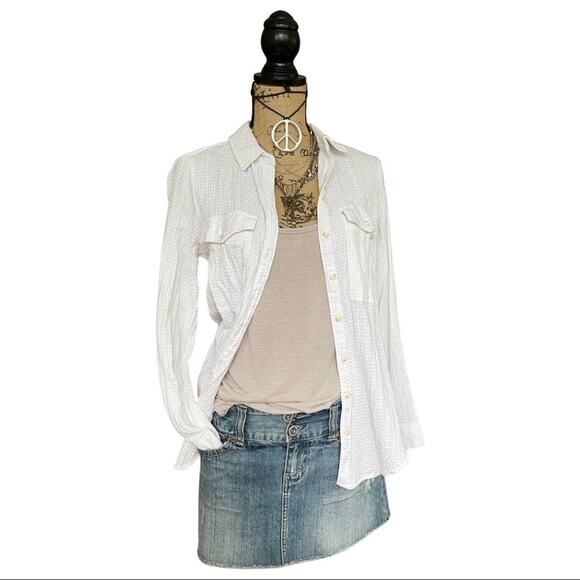 Anthropologie Pilcro  Classic Textured Style No. 4110317990117 white SIZE XS - Picture 14 of 15